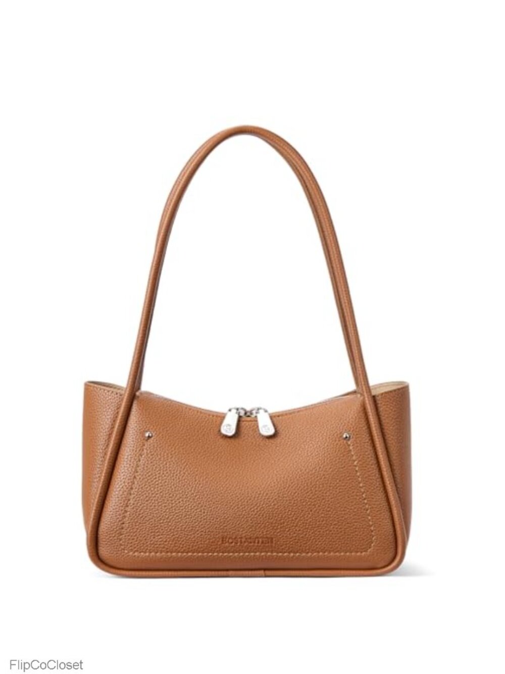 Small Vegan Leather Hobo Shoulder Bag Double Zip Women Purse